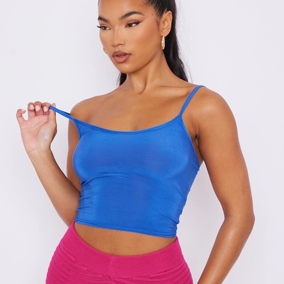 Forever 21 Blue Slinky Crop Cami Tank Top - Picture 3 of 8